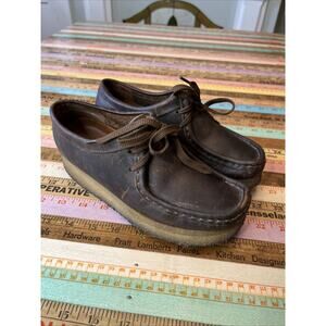 Clarks Originals Wallabee Shoes Brown Leather Women US 6 EU 36 Classic